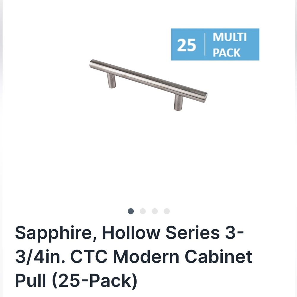 Sapphire Hollow Series Cabinet Pulls Set of 25 in Satin finish